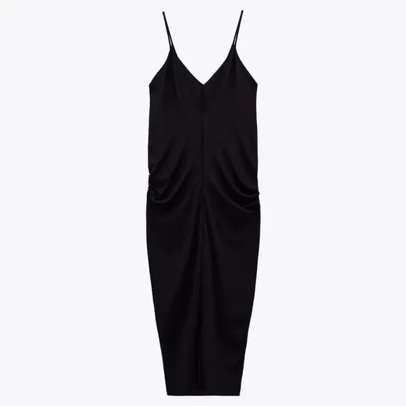 ZARA LONG COCOON DRESS - Picture 7 of 9